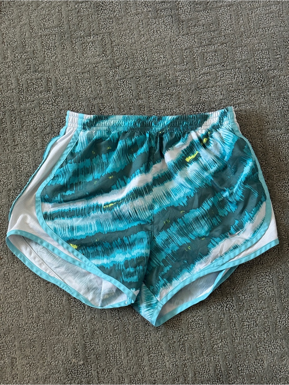Women's Nike Teal Patterned Workout Shorts